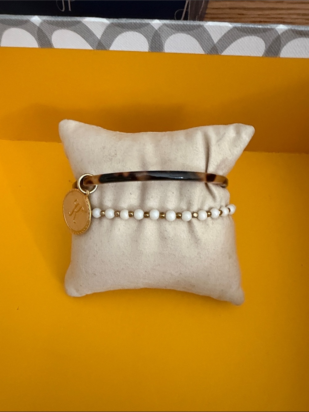 Tortoise & Pearl Stackable Bracelet Set by